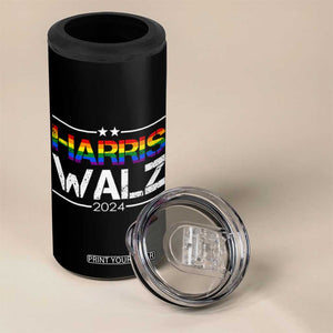 Harris Walz Waltz 2024 LGBT Gay Pride Rainbow 4 in 1 Can Cooler Tumbler Kamala Presidential Election TB10 Print Your Wear