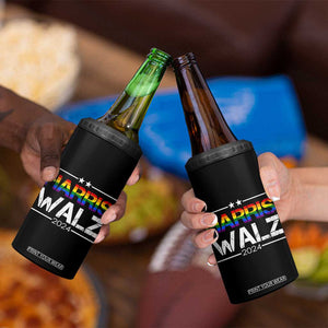 Harris Walz Waltz 2024 LGBT Gay Pride Rainbow 4 in 1 Can Cooler Tumbler Kamala Presidential Election TB10 Print Your Wear