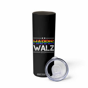 Harris Walz Waltz 2024 LGBT Gay Pride Rainbow Skinny Tumbler Kamala Presidential Election TB10 Print Your Wear