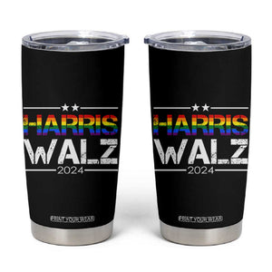 Harris Walz Waltz 2024 LGBT Gay Pride Rainbow Tumbler Cup Kamala Presidential Election TB10 Black Print Your Wear