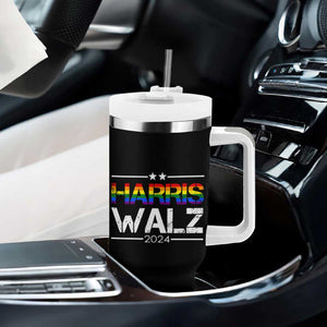 Harris Walz Waltz 2024 LGBT Gay Pride Rainbow Tumbler With Handle Kamala Presidential Election TB10 Print Your Wear