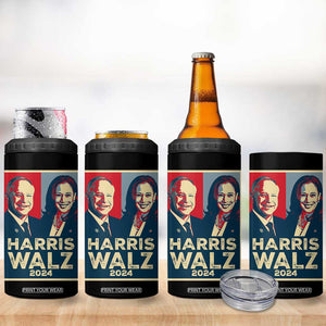 Harris Walz Waltz 2024 4 in 1 Can Cooler Tumbler Kamala Presidential Election TB10 Print Your Wear