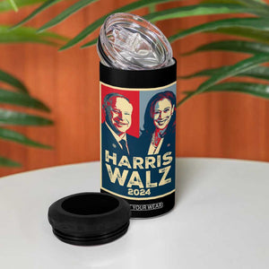 Harris Walz Waltz 2024 4 in 1 Can Cooler Tumbler Kamala Presidential Election TB10 Print Your Wear