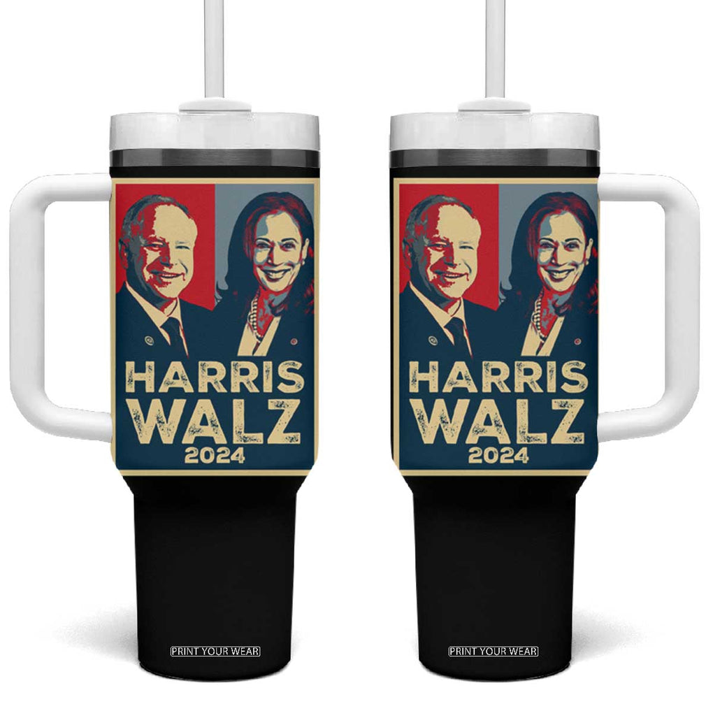 Harris Walz Waltz 2024 Tumbler With Handle Kamala Presidential Election TB10 One Size: 40 oz Black Print Your Wear