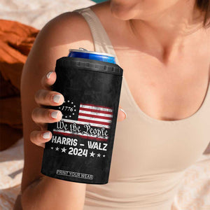 Harris Walz Waltz 2024 4 in 1 Can Cooler Tumbler US Flag Madam President Democratic 4th Of July TB10 Print Your Wear