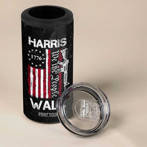 Harris Walz Waltz 2024 4 in 1 Can Cooler Tumbler US Flag Gun Democratic Madam President 4th Of July TB10 Print Your Wear