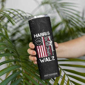 Harris Walz Waltz 2024 Skinny Tumbler US Flag Gun Democratic Madam President 4th Of July TB10 Print Your Wear