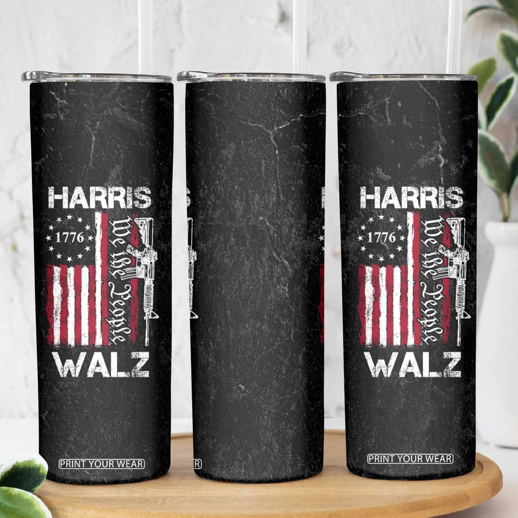 Harris Walz Waltz 2024 Skinny Tumbler US Flag Gun Democratic Madam President 4th Of July TB10 Print Your Wear