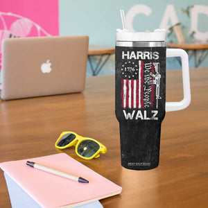 Harris Walz Waltz 2024 Tumbler With Handle US Flag Gun Democratic Madam President 4th Of July TB10 Print Your Wear