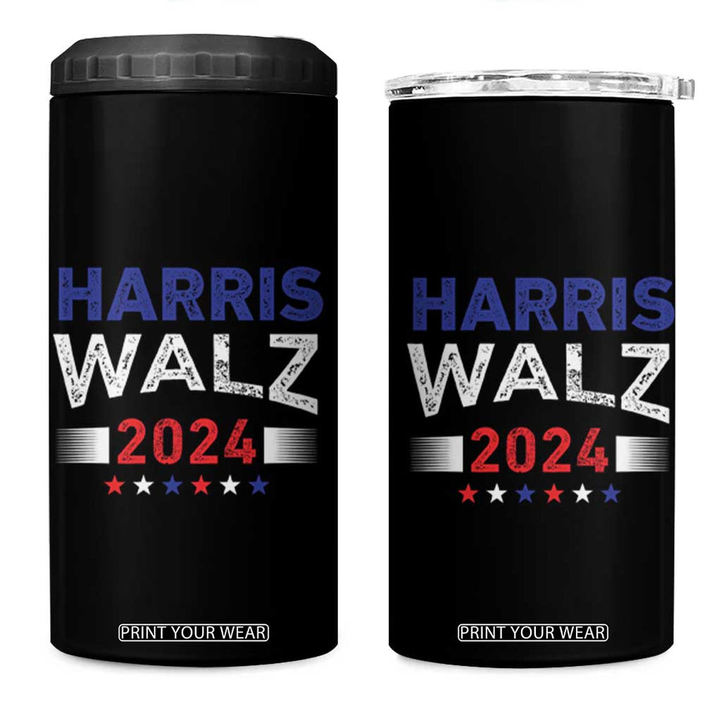 Harris Walz 2024 Election 4 in 1 Can Cooler Tumbler Tim Walzt Kamala Madam President TB10 One Size: 16 oz Black Print Your Wear