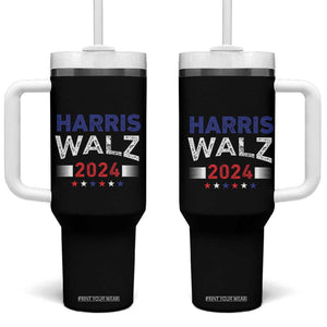 Harris Walz 2024 Election Tumbler With Handle Tim Walzt Kamala Madam President TB10 One Size: 40 oz Black Print Your Wear