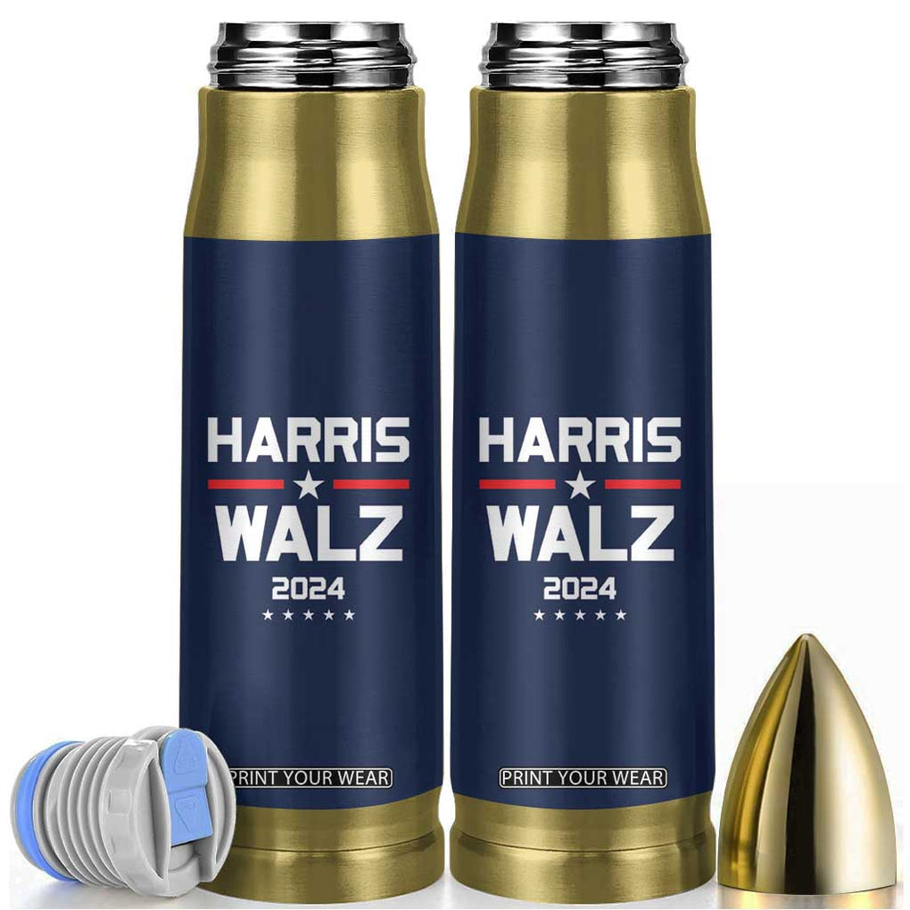 Kamala Harris Tim Walz 2024 Presidential Election Bullet Tumbler TB10 Navy Print Your Wear