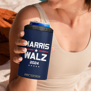 Harris Walz 2024 4 in 1 Can Cooler Tumbler Kamala Tim Walzt Presidential Election TB10 Print Your Wear