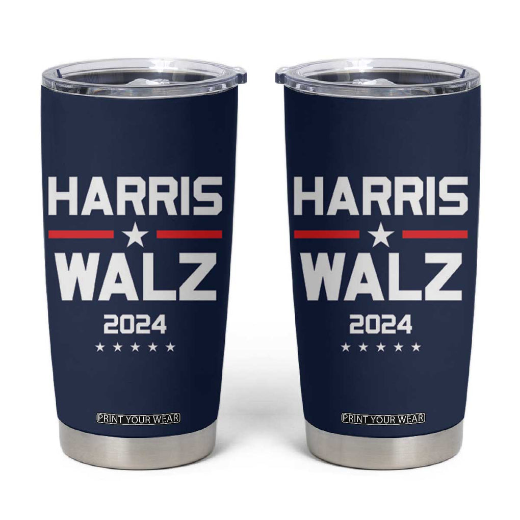 Harris Walz 2024 Tumbler Cup Kamala Tim Walzt Presidential Election TB10 Navy Print Your Wear