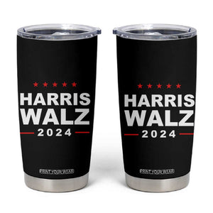 Harris Walz 2024 Tumbler Cup Kamala Tim Walzt Presidential Election TB10 Black Print Your Wear