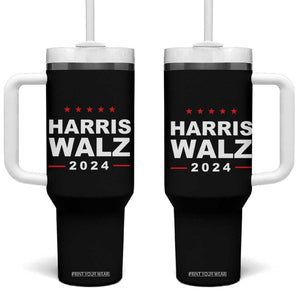 Harris Walz 2024 Tumbler With Handle Kamala Tim Walzt Presidential Election TB10 One Size: 40 oz Black Print Your Wear