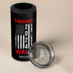 Harris Walz 2024 Election 4 in 1 Can Cooler Tumbler Tim Walzt Kamala Madam President American USA Flag TB10 Print Your Wear