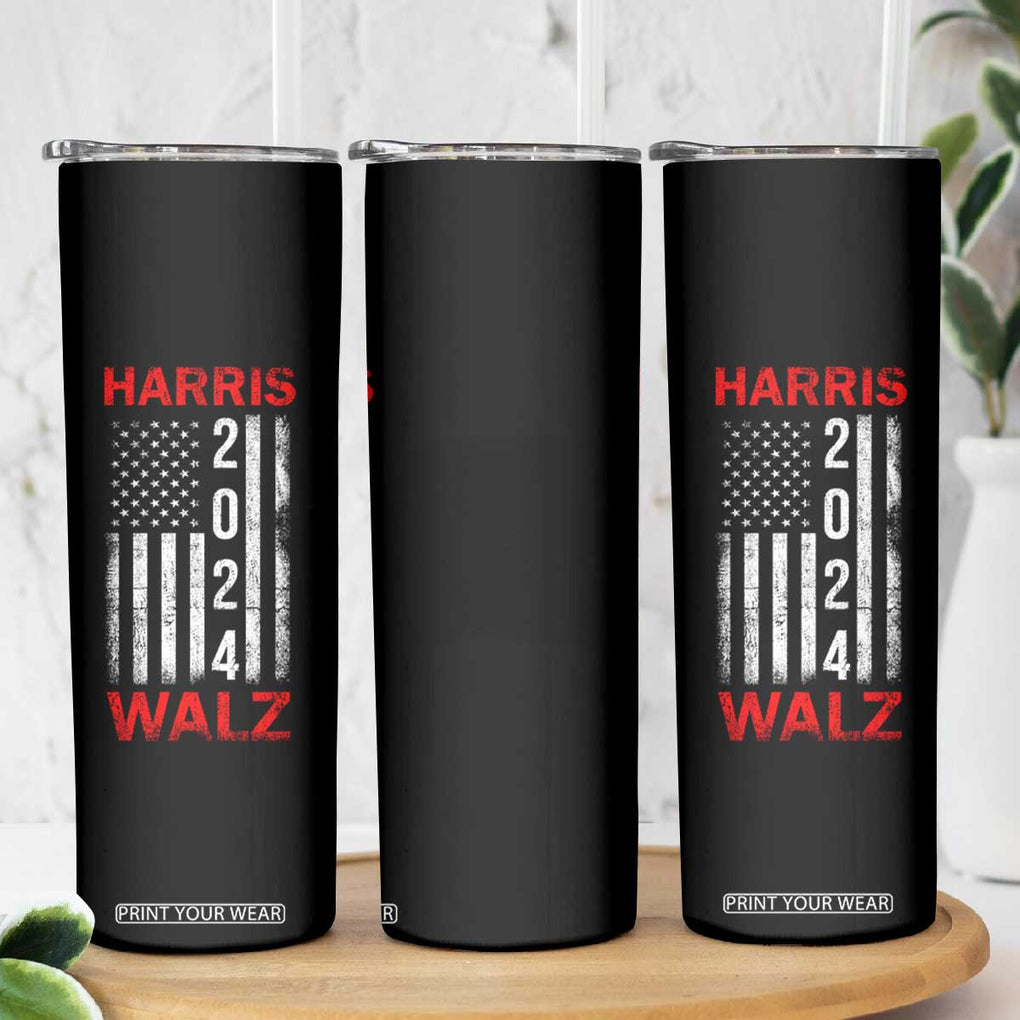 Harris Walz 2024 Election Skinny Tumbler Tim Walzt Kamala Madam President American USA Flag TB10 Print Your Wear