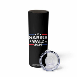 Harris Walz 2024 Skinny Tumbler Kamala Tim Walzt Presidential Election Retro Stripe TB10 Print Your Wear