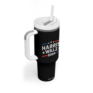 Harris Walz 2024 Tumbler With Handle Kamala Tim Walzt Presidential Election Retro Stripe TB10 Print Your Wear