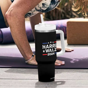 Harris Walz 2024 Tumbler With Handle Kamala Tim Walzt Presidential Election Retro Stripe TB10 Print Your Wear