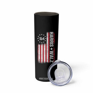 Harris Walz 2024 Election Skinny Tumbler Tim Walzt Kamala Madam President American Flag TB10 Print Your Wear