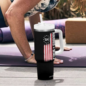 Harris Walz 2024 Election Tumbler With Handle Tim Walzt Kamala Madam President American Flag TB10 Print Your Wear