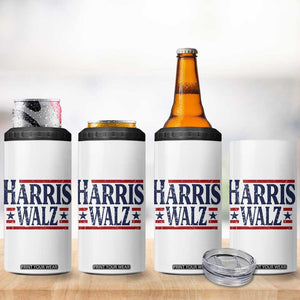 Harris Walz Waltz 2024 4 in 1 Can Cooler Tumbler Kamala Presidential Election Retro Stripe TB10 Print Your Wear