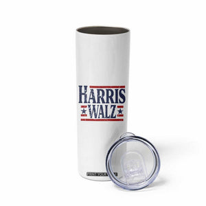 Harris Walz Waltz 2024 Skinny Tumbler Kamala Presidential Election Retro Stripe TB10 Print Your Wear