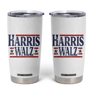 Harris Walz Waltz 2024 Tumbler Cup Kamala Presidential Election Retro Stripe TB10 White Print Your Wear