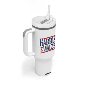 Harris Walz Waltz 2024 Tumbler With Handle Kamala Presidential Election Retro Stripe TB10 Print Your Wear