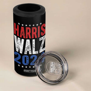 Harris Walz 2024 4 in 1 Can Cooler Tumbler Kamala Tim Walzt Presidential Election Retro Vintage Distressed TB10 Print Your Wear