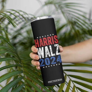 Harris Walz 2024 Skinny Tumbler Kamala Tim Walzt Presidential Election Retro Vintage Distressed TB10 Print Your Wear