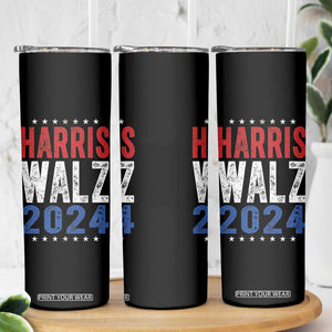 Harris Walz 2024 Skinny Tumbler Kamala Tim Walzt Presidential Election Retro Vintage Distressed TB10 Print Your Wear