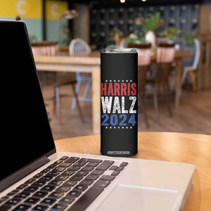 Harris Walz 2024 Skinny Tumbler Kamala Tim Walzt Presidential Election Retro Vintage Distressed TB10 Print Your Wear