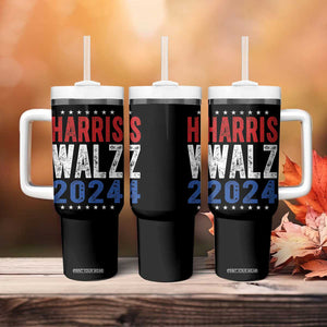 Harris Walz 2024 Tumbler With Handle Kamala Tim Walzt Presidential Election Retro Vintage Distressed TB10 Print Your Wear