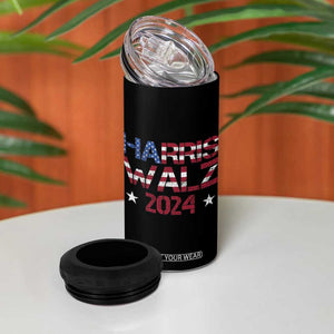 Harris Walz 2024 Election 4 in 1 Can Cooler Tumbler Tim Walzt Kamala Madam President American Flag TB10 Print Your Wear