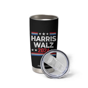 Harris Walz Waltz 2024 Tumbler Cup Kamala Presidential Election Retro Stripe TB10 Print Your Wear