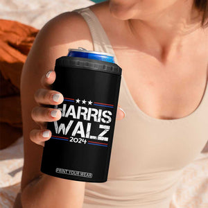 Harris Walz Waltz 2024 4 in 1 Can Cooler Tumbler Kamala Presidential Election TB10 Print Your Wear