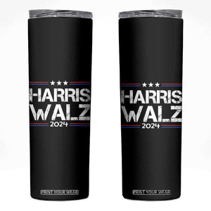 Harris Walz Waltz 2024 Skinny Tumbler Kamala Presidential Election TB10 Black Print Your Wear