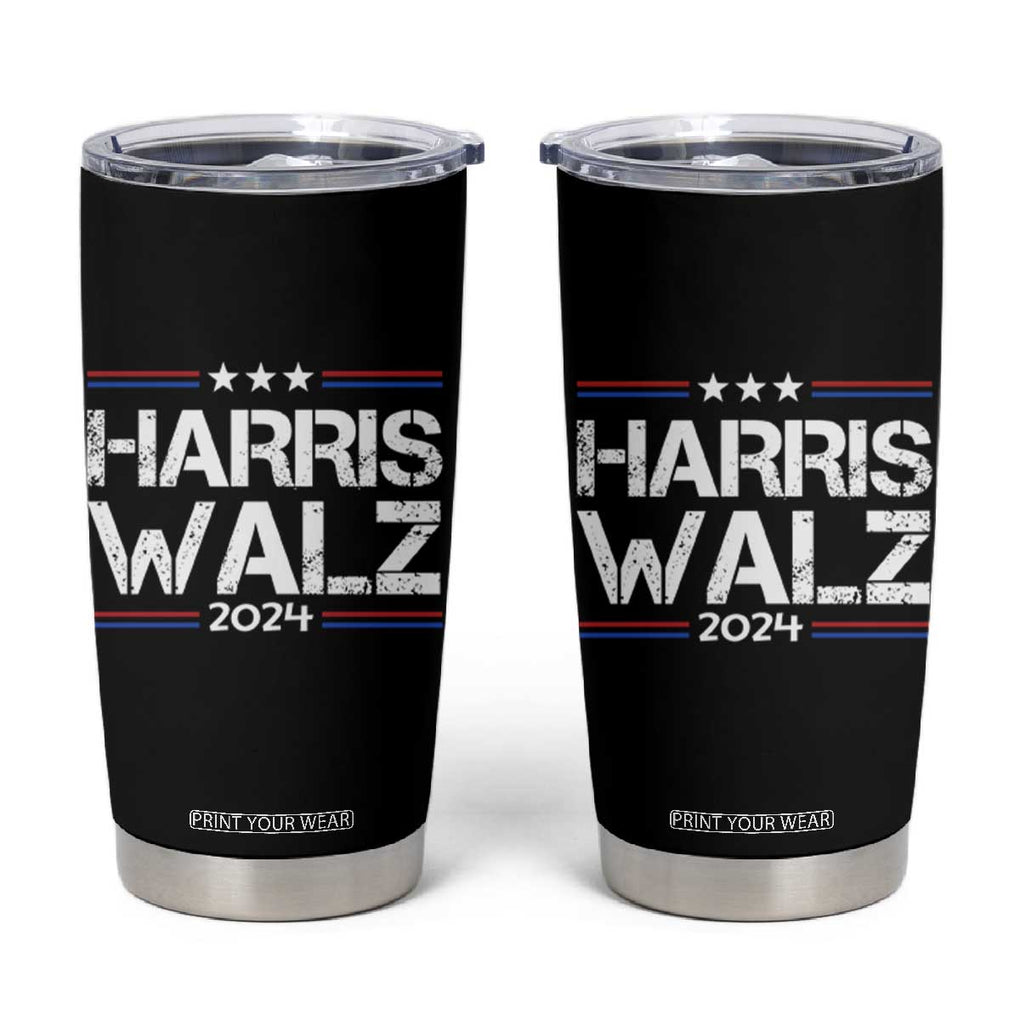 Harris Walz Waltz 2024 Tumbler Cup Kamala Presidential Election TB10 Black Print Your Wear