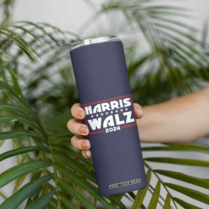 Harris Walz 2024 Election Skinny Tumbler We're Not Going Back Kamala Madam President TB10 Print Your Wear