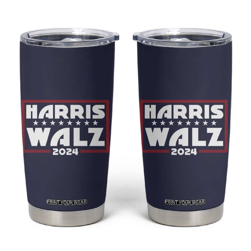 Harris Walz 2024 Election Tumbler Cup We're Not Going Back Kamala Madam President TB10 Navy Print Your Wear