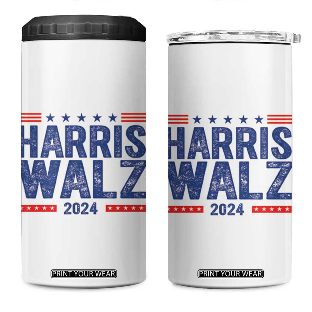 Harris Walz 2024 Election 4 in 1 Can Cooler Tumbler Tim Walzt Kamala Madam President TB10 One Size: 16 oz White Print Your Wear