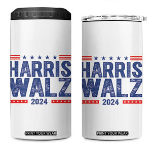 Harris Walz 2024 Election 4 in 1 Can Cooler Tumbler Tim Walzt Kamala Madam President TB10 One Size: 16 oz White Print Your Wear