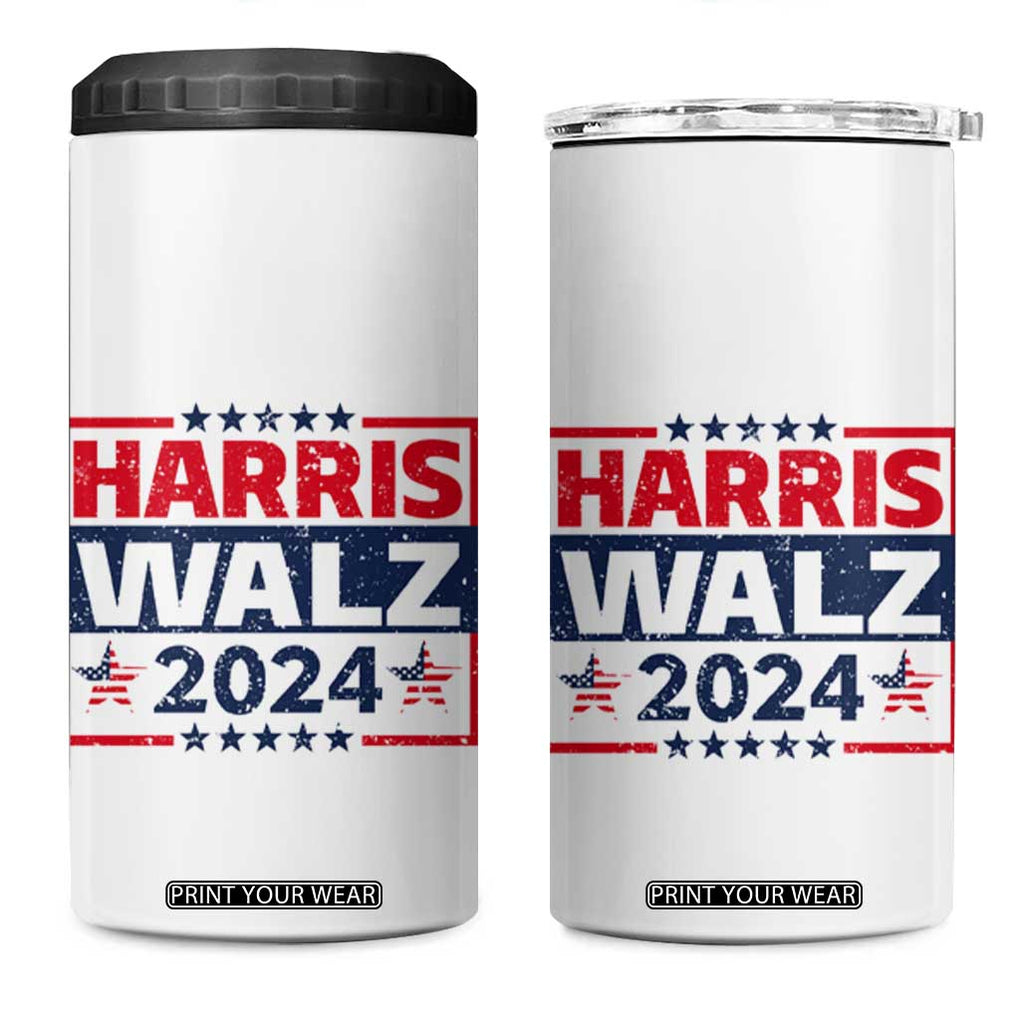 Harris Walz 2024 Election 4 in 1 Can Cooler Tumbler Tim Walzt Kamala Madam President TB10 One Size: 16 oz White Print Your Wear