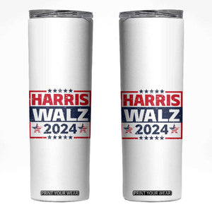 Harris Walz 2024 Election Skinny Tumbler Tim Walzt Kamala Madam President TB10 White Print Your Wear