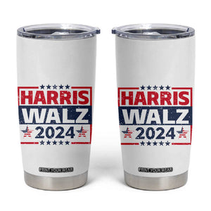 Harris Walz 2024 Election Tumbler Cup Tim Walzt Kamala Madam President TB10 White Print Your Wear