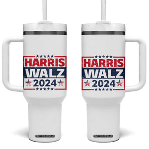 Harris Walz 2024 Election Tumbler With Handle Tim Walzt Kamala Madam President TB10 One Size: 40 oz White Print Your Wear