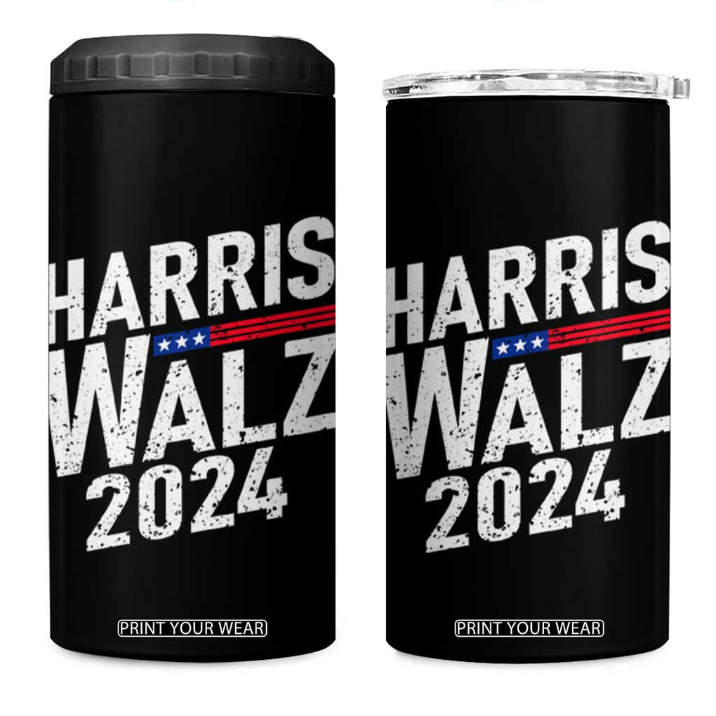 Harris Walz Waltz 2024 4 in 1 Can Cooler Tumbler Kamala Presidential Election TB10 One Size: 16 oz Black Print Your Wear